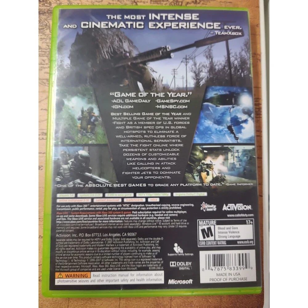 Call of Duty: Modern Warfare Game of the Year - Microsoft Xbox 360
